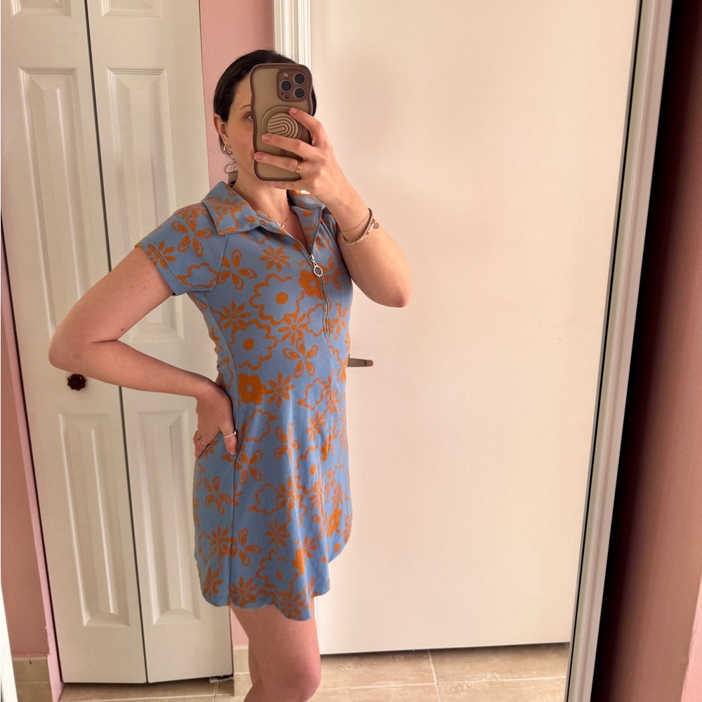 NWT Urban Outfitters Retro Knit Zip Up Mini Dress- Size Medium - Picture 2 of 13